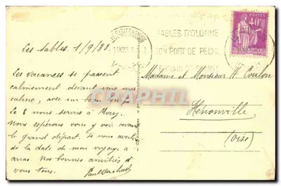 Les Sables d'Olonne - Het Haven gezien richting de Chaume — uitgever A.P.A. n° 183 — Achterkant