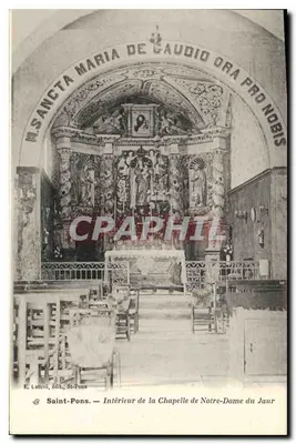 Saint-Pons — Interior da Capela de Nossa Senhora do Jaur — E. Latuvé, St-Pons