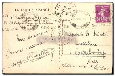 Chamonix-Mont-Blanc — Vista della valle dal funicolare — Les Éditions d'Aut'Yvo — n° YVO17 — Verso