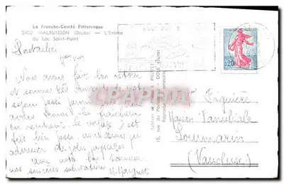 La Franche-Comté Pittoresque — Eingang zum Lac Saint-Point — Edition E. PROGET, Dole — Rückseite