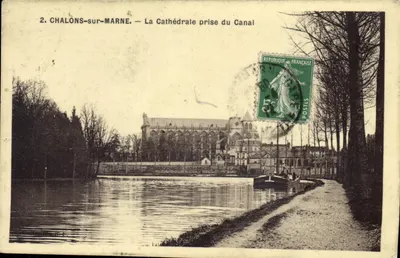 Chalons-sur-Marne — A Catedral vista do Canal — Editor não visível, n° de série 2