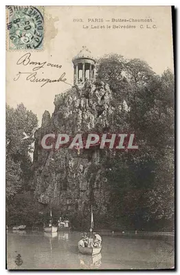 Paris — Buttes-Chaumont — Le Lac et le Belvédère — C. L. C.