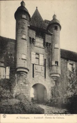 Excideuil : Entrada do Castelo — Dordogne — A. Astruc, fot. Ed.t. Bergerac