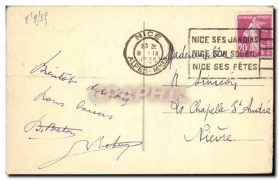 Nice — Port — Wydawca nieznany, numer serii nieczytelny — Rewers