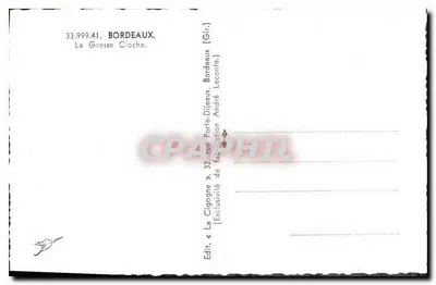 A Grande Campana — Bordeaux — Edição La Cigogne, Bordeaux — Verso