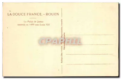 Pałac Sądowy w Rouen — wydawca Yvon, n°5 — Rewers