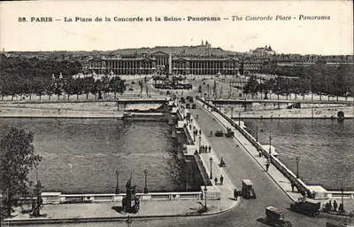 Paryż — Plac Concordii i Seina — Panorama