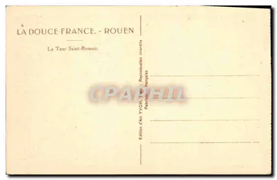 Wieża Świętego Romana — Rouen — Wydawnictwo Sztuk YVON — Rewers