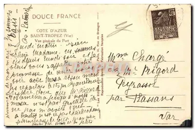 Saint-Tropez — Ogólny widok portu — Wydawnictwo Yvon, Paryż, nr 58 — Rewers