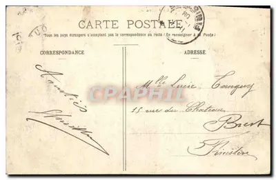 Cruiser Cuirassado durante a tempestade — Coleção P. B., Cherbourg — editor não visível — Verso