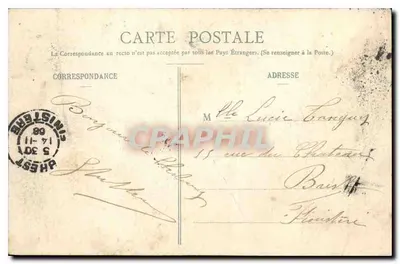 Cherbourg - A Place Napoléon em um dia de tempestade — Coleção P. B. Cherbourg, n° 366 — Verso