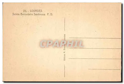 Santa Bernadette Soubirous — Lourdes — Edição P. Douce Lourdes — Verso