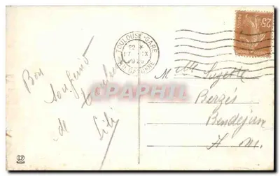 Toulouse - Vista geral sobre a Garonne — editor desconhecido, n° de série 1 — Verso