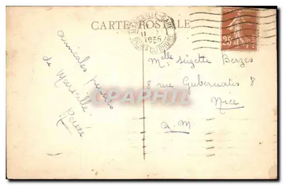 Marseille - La Fontaine Cantini — uitzicht op het plein met zuil en fonteinen, uitgever niet zichtbaar — Achterkant