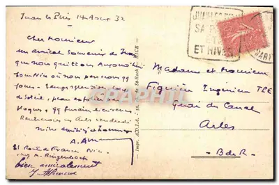 Juan-les-Pins — Salida de las Regatas — editor A. Am. — Reverso