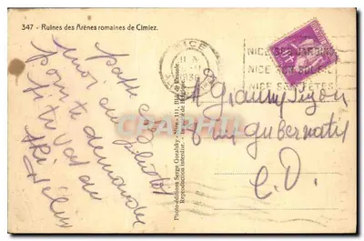 Ruiny rzymskie w Cimiez — Nice — Photo-éditions Serge Goralsky — Rewers