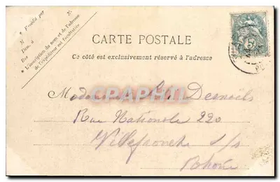 A Auvergne pitoresca — O Barragem da Sioule — Vve DURAND & Cie, Editor Clermont-Ferrand — Verso