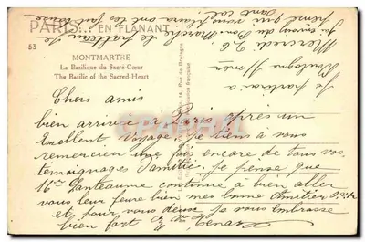 Montmartre — A Basílica do Sagrado Coração — editor V.017 — Verso