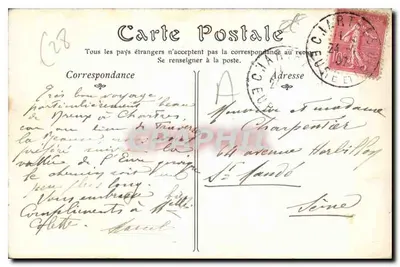 Chartres — Façada katedry — Wydawca nieznany, nr 8 — Rewers