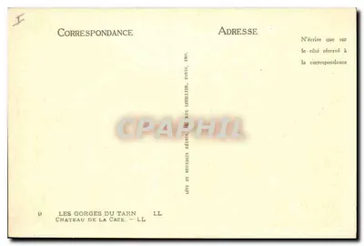 Kasteel van La Caze — De Gorges du Tarn — Uitgever LL, Rue Letellier, Parijs — Achterkant