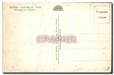 Góry Tarnu — okolice Malène — Wyd. S. Roux — Rewers