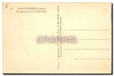 Sainte-Enimie (Lozère) — Ogólny widok na Stare Miasto — Wydawnictwo Sztuki Y. D. I. — Rewers
