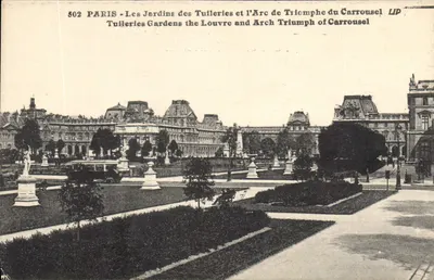 Paris - Os Jardins das Tuileries e o Arco do Triunfo do Carrousel — série 502, editor LIP
