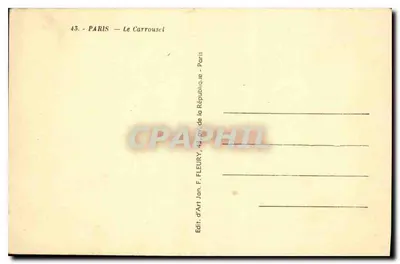 Paryż — Le Carrousel — Arc de la République — F. Fleury, Paryż — Rewers