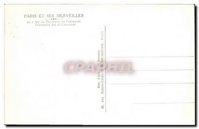 Arc de Triomphe du Carrousel — Paryż — Wydawca A. Lecointe — Rewers