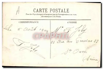 Castelo de Villebron (Eure-et-Loir) — Facha principal — Edit. Jules Renoult — Verso