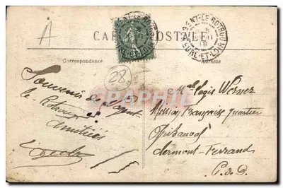 Nogent-le-Rotrou (E.-et-L.) — Casa da Renascença (século XVI) no canto do telhado, um Dragão — Edit. Jules Reno — Verso