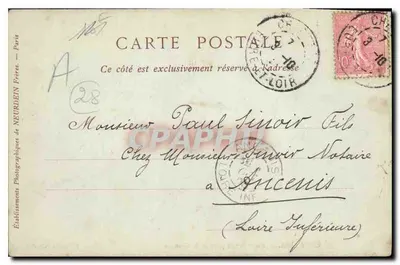 Chartres — Ogólny widok z Courtille blisko Intendaut Collections ND Phot — Rewers