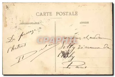 Chartres — Wysoki monument do Pamiątki Pasteura za jego doświadczenia w zakresie szczepionki przeciwko karbonowej — wydawca nie widoczny — Rewers