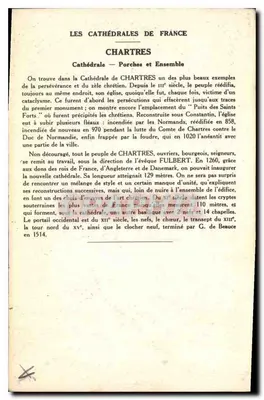 Chartres (Eure-et-Loir) — Katedra — Wnętrza i wejście — Zbiór Paul Lauberge — Rewers