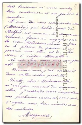 Marseille - Le Prado — widok ulicy z drzewami z tramwajem — wydawca U.N.V. n°15 — Rewers