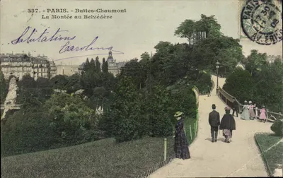 Paris - Buttes-Chaumont - A Subida ao Belvedere — editor não identificado, n° de série 337