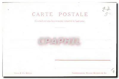 Castelo de Compiègne — vista do parque com estátuas — Vouga & Cie Genève — Verso