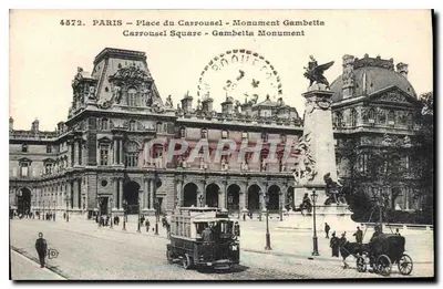 Paryż — Plac Carrousel — Pomnik Gambetta