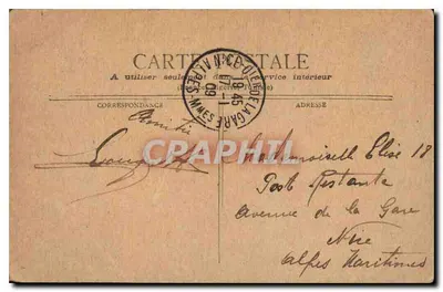 Bilhete postal antigo Paris Les Buttes Chaumont — Verso