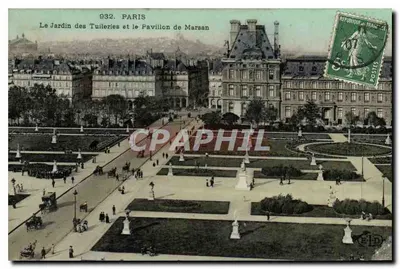 Paris — O Jardim das Tuileries e o Pavilhão de Marsan — Editor não identificado, n° 932