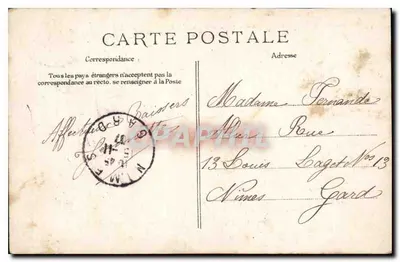 Paris — O Jardim das Tuileries e o Pavilhão de Marsan — Editor não identificado, n° 932 — Verso