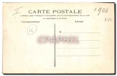 Parigi - Rue La Fontaine — vista della strada con tram e alberi — C.M. n°815 — Verso