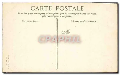 Paryż — Katedra św. Augustyna — widok fasady z kopułą i figurami — wydawca anonimowy, numer serii nie widoczny — Rewers