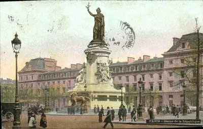 PARIS - Statua Republiki — wydawca L. F. A. Co. Paryż