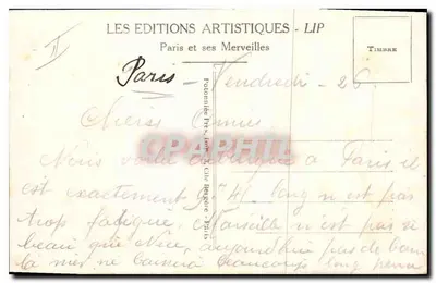 París - La Basílica del Sagrado Corazón con la Escalera Monumental - Los Jardines Nuevos y el Teleférico - LIP — Reverso