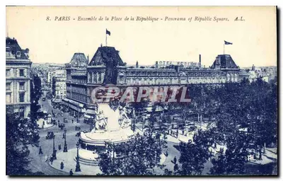 Paryż - Zbiór Placu République - Panorama Placu République - A.L.