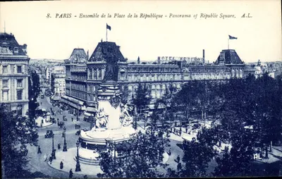 Paryż - Zbiór Placu Republiki - Panorama placu Republiki - A.L.