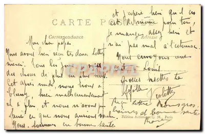 Parijs — Kerk van Notre-Dame en de Brug d'Arcole — Artistieke Uitgave C. M., Parijs — Achterkant