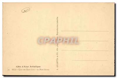 Widok Promenady Anglijskiej w Nicei — Wielki Hotel — wydawca L. Gilletta & Cie, n°40 — Rewers