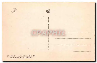 Nice — Jardin Albert 1er i Teatr Zielony — C° des Arts Photomécaniques — Rewers
